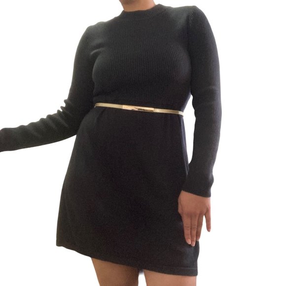 Free People Dresses & Skirts - free people black long sleeves midi dress size L stretch casual style